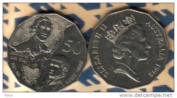 AUSTRALIA  50 CENTS  1 YEAR BASS & FLINDERS QEII HEAD 1 YEAR PNC 1998 UNC  READ DESCRIPTION CAREFULLY!! - Sonstige & Ohne Zuordnung