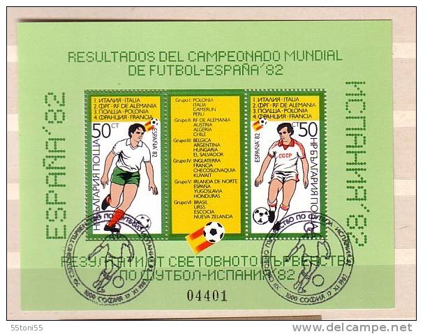 Bulgaria / Bulgarie  1982 FOOTBALL- WF Spain ( III ) S/S – Used Cachet Special First Day - Usati