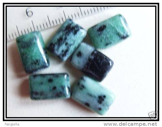 1 Perle Rectangle En Rubis Sur Zoisite Env. 8x12mm - Parels