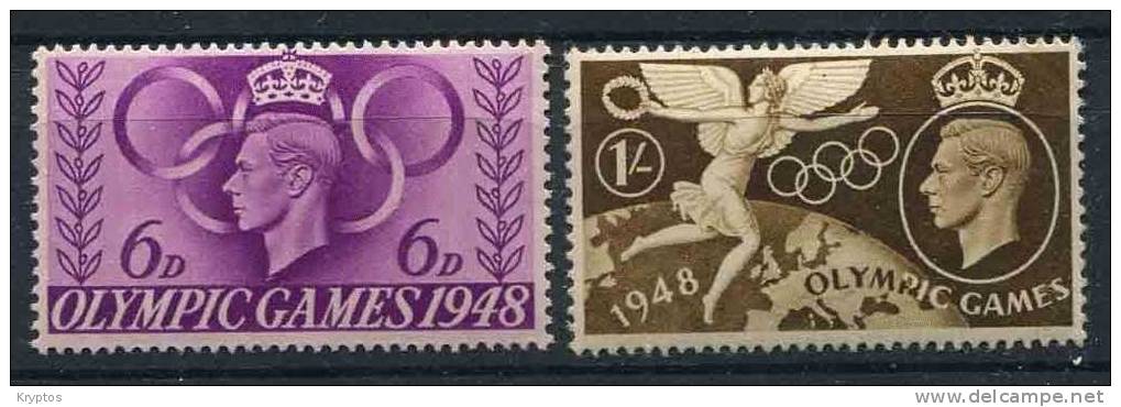 Great Britain 1948 - Olympic Games (2 Values) - Unused Stamps