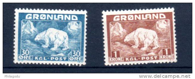 Groenland 1938-46, Ours Polaire, 7 - 9 *, Cote 26,50 € - Ungebraucht