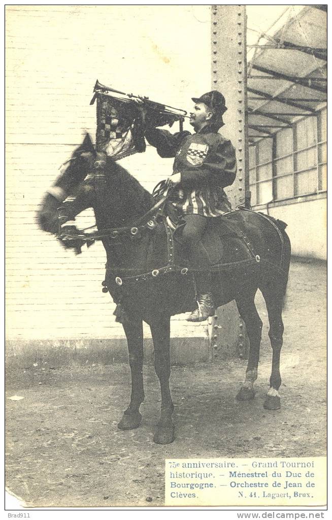 Brussel - Bruxelles: 75e Anniv. Grand Tournoi Historique - Ménestrel Ministreel Du Duc De Borgogne  1905 - Fêtes, événements