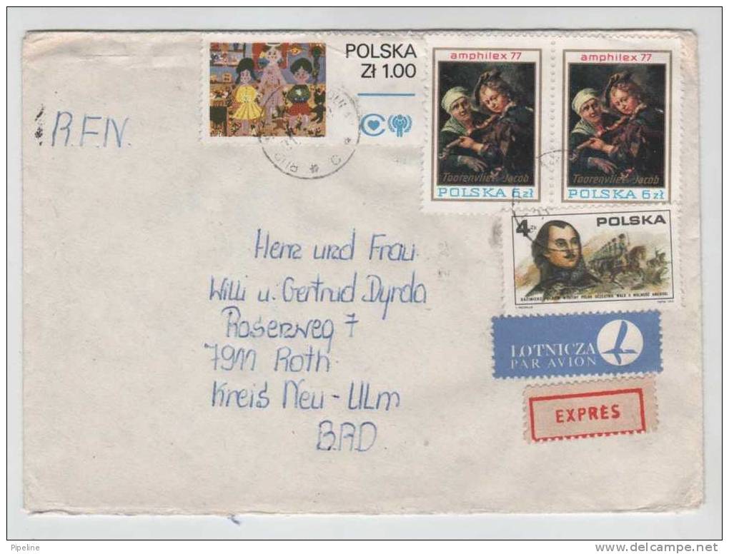 POLAND EXPRESS COVER SENT TO Germany 6-4-1979 - Lettres & Documents