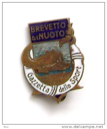 BREVETTO NUOTO GAZZETTA DELLO SPORT     SPILLA   PINS PIN'S   ITALY ITALIE   CARTE 7 2003010 - Nuoto