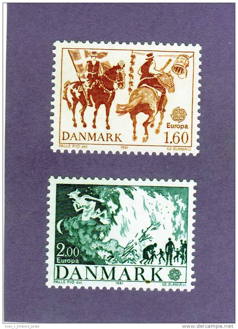 DANEMARK TIMBRE N° 733 ET 734 NEUF EUROPA 1981 - Neufs