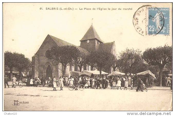 SALBRIS  - La Place De L'Eglise Le Jour Du Marché (belle Animation) - Salbris