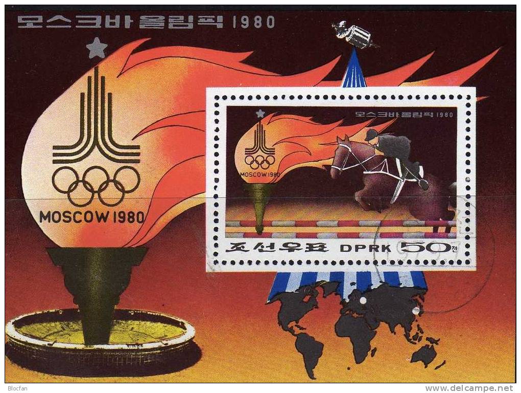 Reitsport Zur Olympiade Moskau 1980 Korea 1865+ Block 60 O 4€ Reiten - Korea (...-1945)