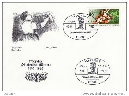 GERMANY 1985 BEER POSTMARK - Beers