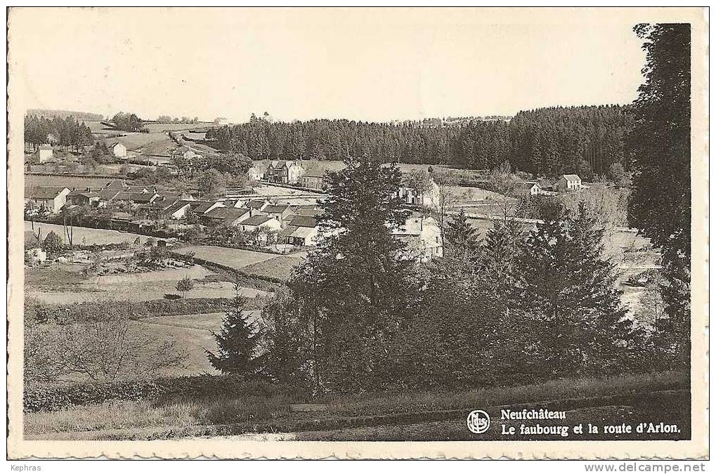 NEUFCHATEAU : Faubourg Et Route D'Arlon - Imprimerie-Librairie-Pape Terie Hannick-Petit, Neufchateau- Cachet Poste 1951 - Neufchateau