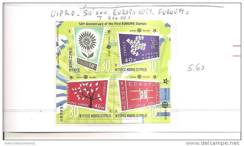 41169)foglio Con Francobolli Cipro Serie 2006 50° Ann. Europa Cept - Dentellati - Other & Unclassified