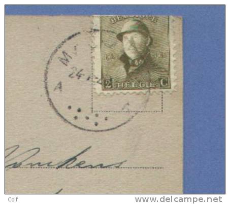 166 Op Kaart Met Stempel MALMEDY - 1919-1920 Albert Met Helm