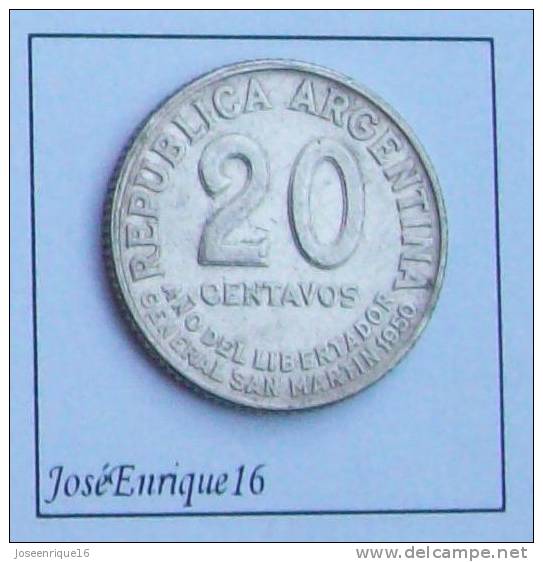 MONEDA ARGENTINA 1950 20 CENTAVOS SAN MARTIN - Argentina