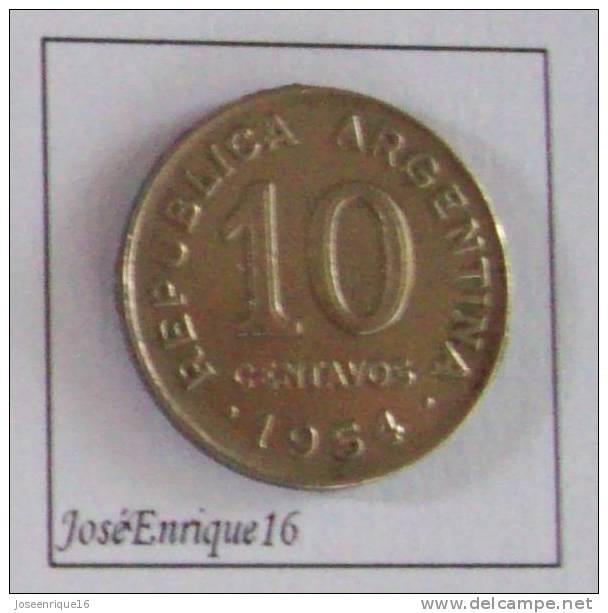 1954 - ARGENTINA, JOSE DE SAN MARTIN 10 CENTAVOS - Argentina