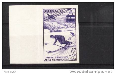 W. Olympic 1948 IMPERF Stamp Of Monaco - Winter 1948: St-Moritz