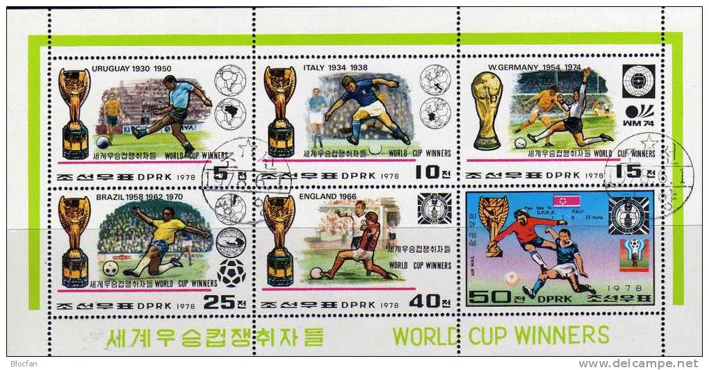 Gewinner Der Fussball WM Korea 1747/53+ Kleinbogen  O 21€ Sieg Von 1930 Bis 1978 - Korea (...-1945)