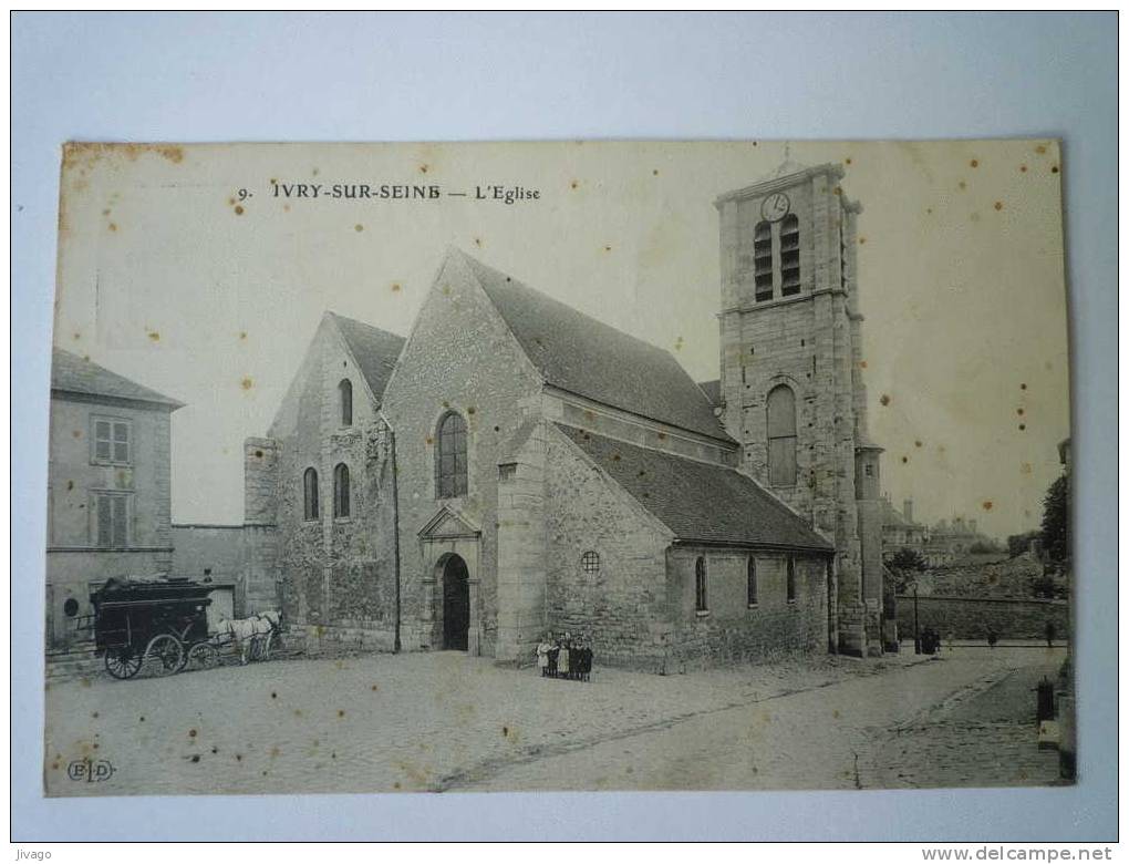 IVRY-sur-SEINE  :  L'Eglise  (Carte  PUB  Chocolat  LOUIT) - Ivry Sur Seine