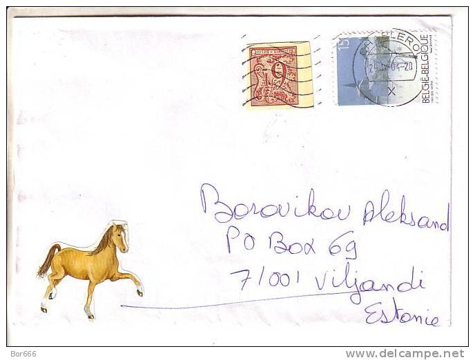 GOOD BELGIUM Postal Cover To ESTONIA 2004 - Good Stamped - Cartas & Documentos