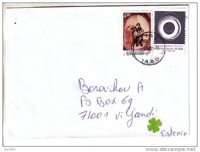 GOOD BELGIUM Postal Cover To ESTONIA 2001 - Good Stamped: Music ; Zenobe Gramme - Covers & Documents