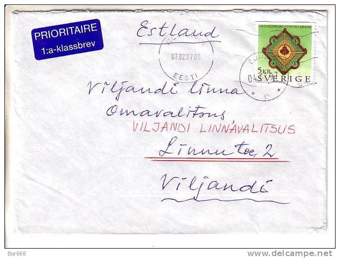 GOOD SWEDEN Postal Cover To ESTONIA 1997 - Good Stamped: Uranienborg - Briefe U. Dokumente