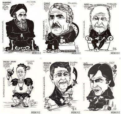 Série De 6 CP - (Khomeiny - Chadli - Kadar - Kreisky - Reagan - Gonzales) - Lardie