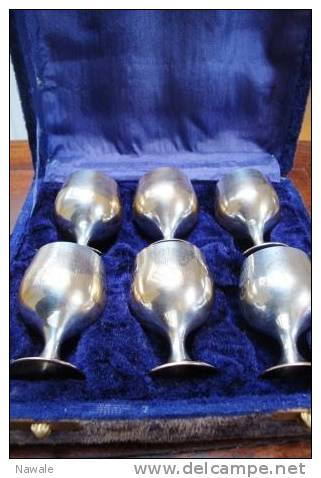 Silver Plated Brass Cups Set Of Six - Art Asiatique