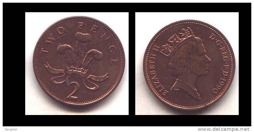 2 NEW PENCE 1990 - 2 Pence & 2 New Pence