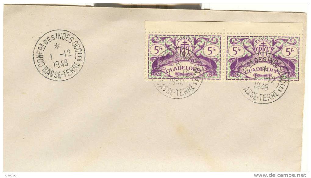 Guadeloupe 1948 - BT Basse-Terre Conférence Indes Occidentales - Enveloppe Entière - Storia Postale