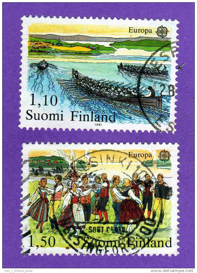 FINLANDE TIMBRE N° 845 ET 846 OBLITERE EUROPA 1981 - Oblitérés