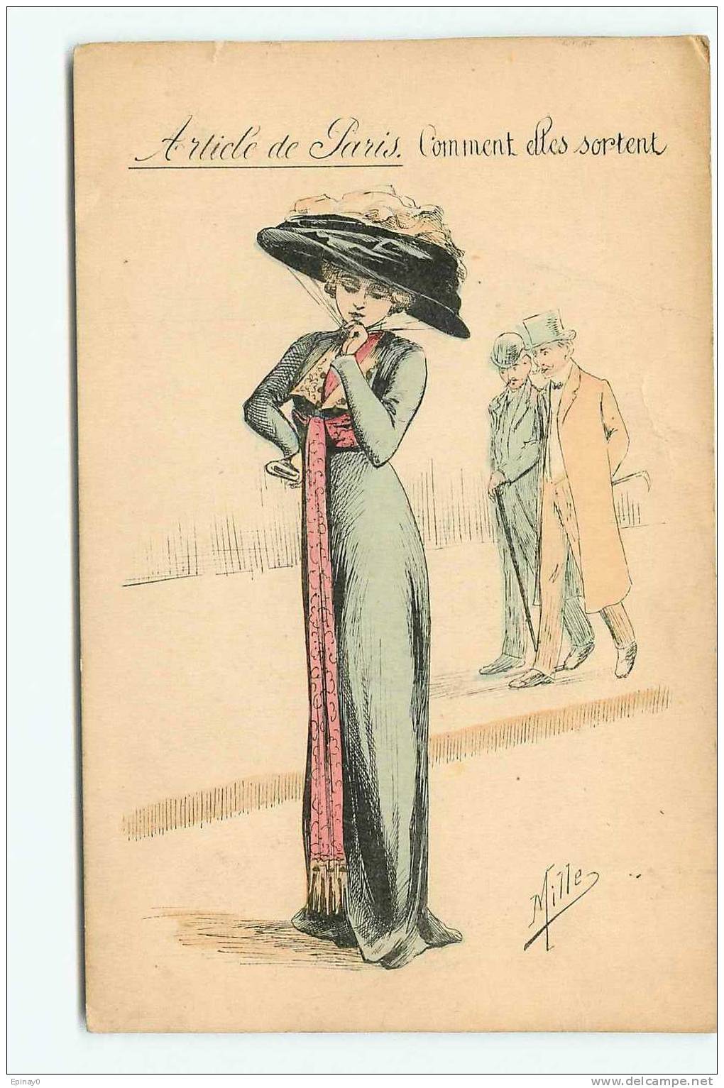 Br - ILLUSTRATEUR - FEMME - CHAPEAU - MODE - ART DECO - Article De Paris - Mille