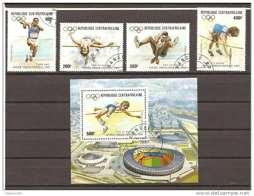 Centrafrica - Serie Completa Usata + Foglietto: Olimpiadi Di Seul 1988 - Sommer 1988: Seoul