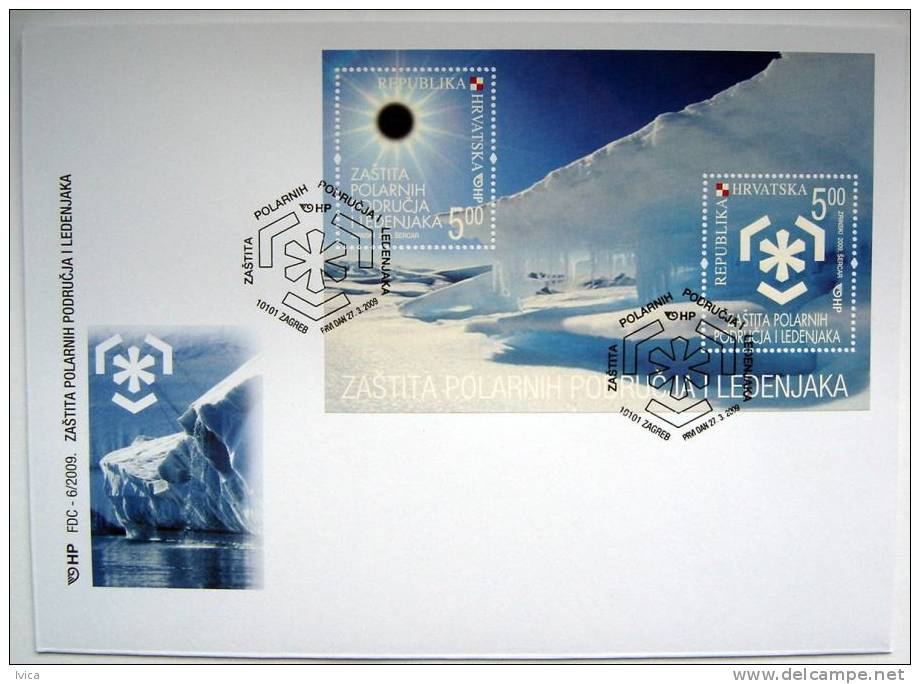 CROATIA - FDC - PROTECTION OF THE POLAR REGIONS AND GLACIERS - 2009 - Schützen Wir Die Polarregionen Und Gletscher