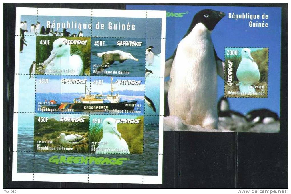 Guinea. Greenpeace. Albatross. MNH Sheet Of 6 And SS. SCV = 19.50 - Albatrosse & Sturmvögel