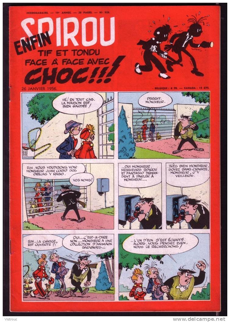 SPIROU N° 928 - Année 1956 - 25 % Cote BDM - Lucky LUKE- Jean MERMOZ - Buck DANNY - Tif Et Tondu -TIMOUR - Kim DEVIL - Spirou Magazine