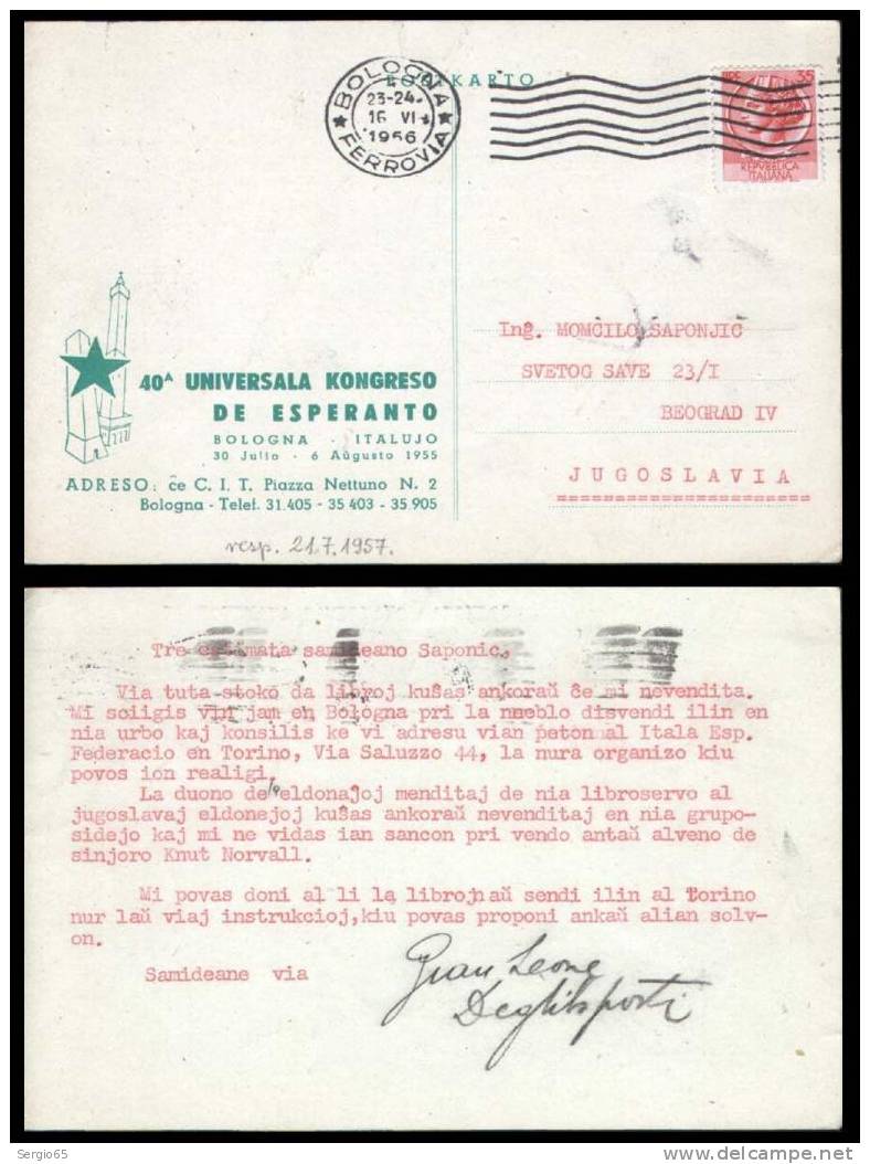 Bologna-Italujo - 1955 - Esperanto