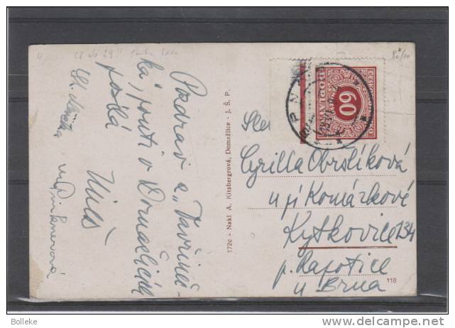 Tchècoslovaquie - Carte Postale De 1929 !!! - Avec Timbre Taxe - Briefe U. Dokumente