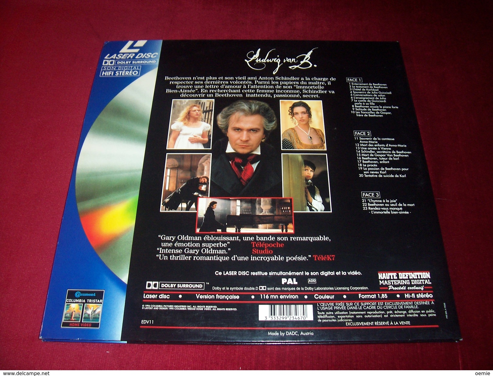 LASERDISC  CDV   °°°   LUDWIG VAN  B °  AVEC GARY OLDMAN - Autres Formats