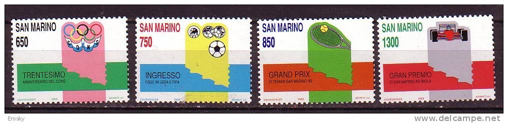 A1568 - SAN MARINO Ss N°1258/61 - SAINT-MARIN Yv N°1206/09 ** SPORT - Unused Stamps