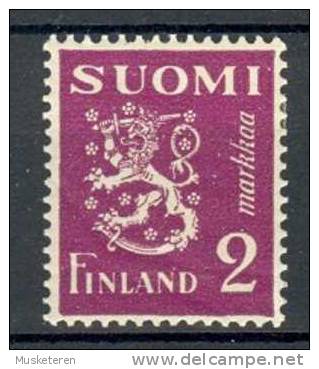 Finland 1932 Mi. 179  2 M WappenLöwe Lion Arms MH - Unused Stamps