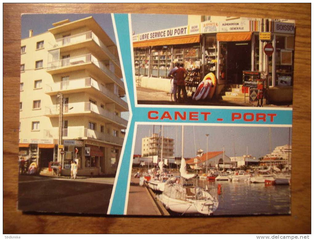 CP Canet Plage En Roussillon - Le Port, Les Boutons D'or - Canet En Roussillon