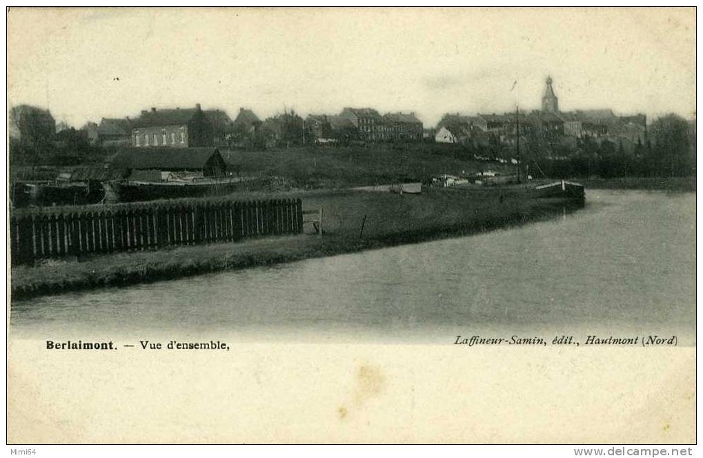 59 . BERLAIMONT .  VUE D'ENSEMBLE . .   (  LE CANAL PENICHE ) - Berlaimont