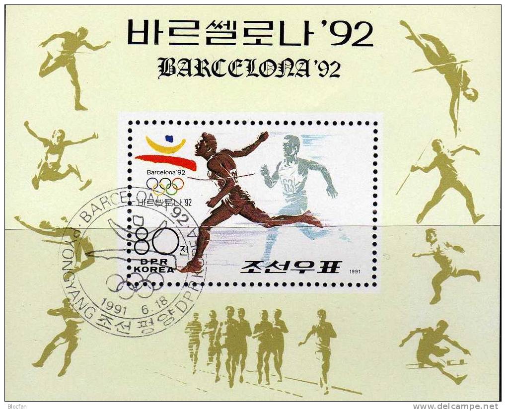 Sommer-Olympia 1992 Korea Blocks263/4 O 2€ Leichtathletik Maskottchen Barcelone Hb Olympic Ss Sport Sheets Bf Corea - Non Classés