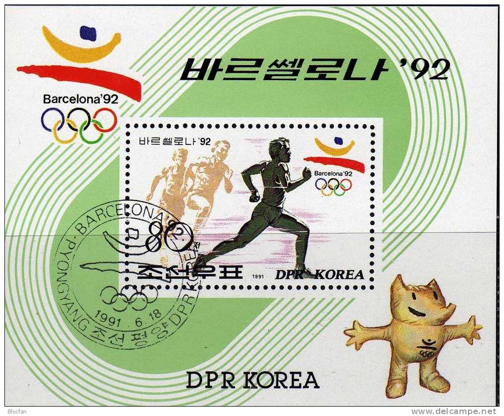 Sommer-Olympia 1992 Korea Blocks263/4 O 2€ Leichtathletik Maskottchen Barcelone Hb Olympic Ss Sport Sheets Bf Corea - Unclassified