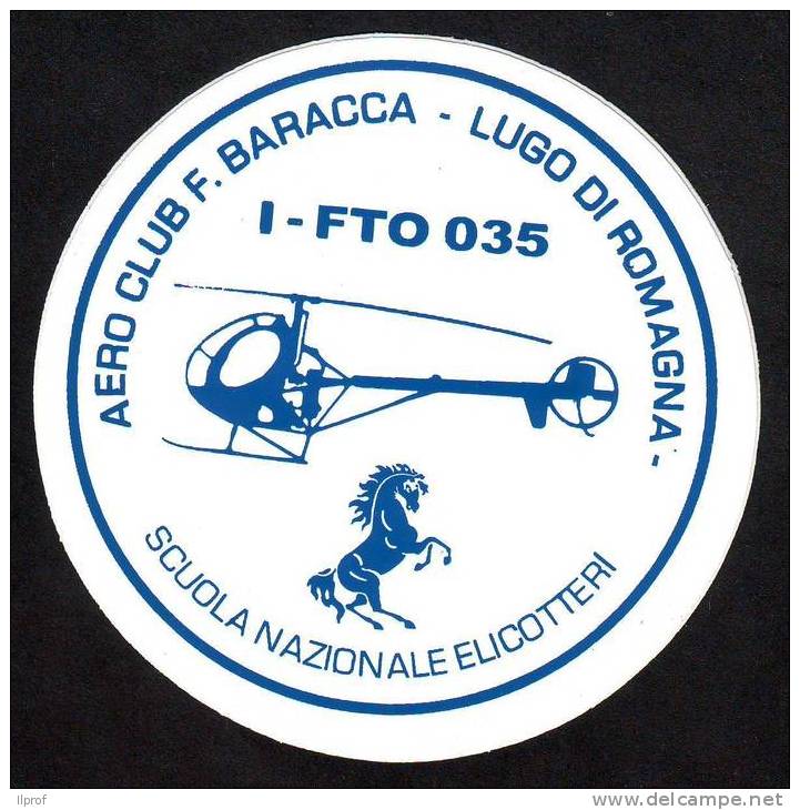 Adesivo Scuola Nazionale Elicotteri, Aeroclub Baracca, Lugo (RA) - Elicotteri