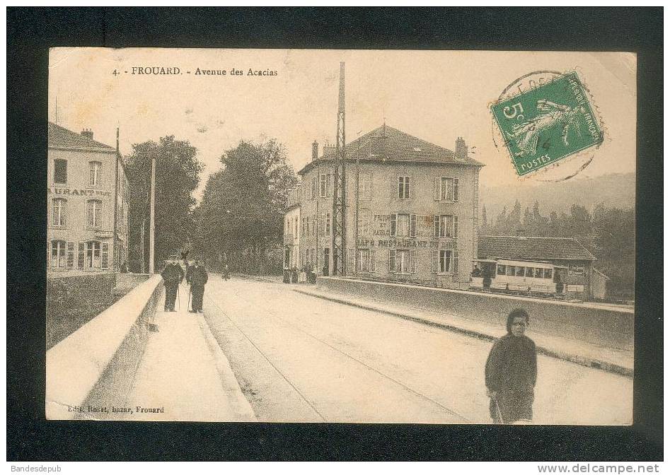 Frouard ( Meurthe Et Moselle 54) - Avenue Des Acacias ( Animée Tramway Café Restaurant Ed. Rosat Bazar N°4) - Frouard