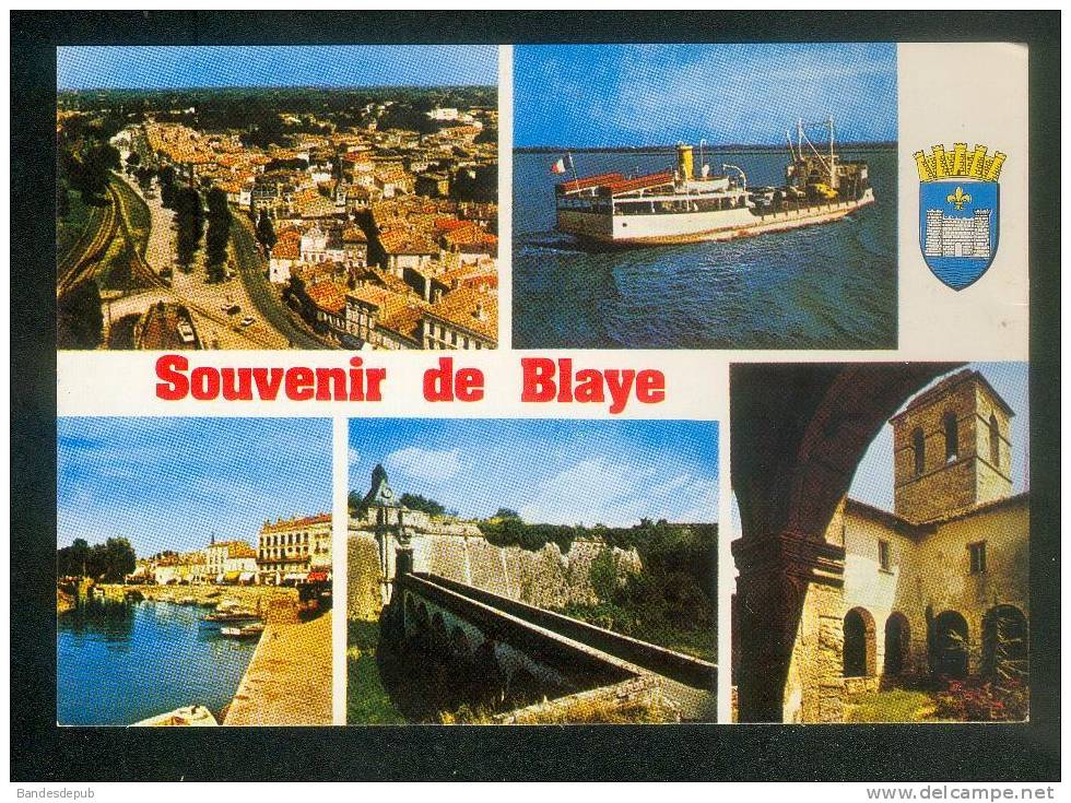 CPSM - Souvenir De BLAYE (33) - Multivues ( Dont Bateau Blason  Vue Aérienne COMBIER CIM - Blaye