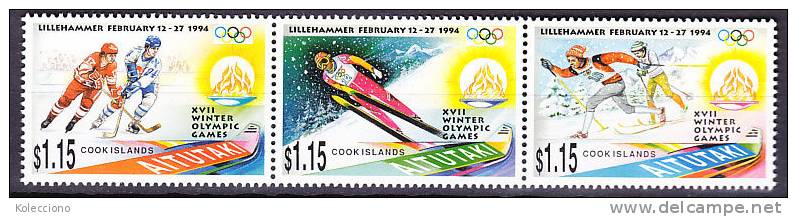 Aitutaki 1994 Yv. 535-37 Olympic Games Lillehammer MNH - Aitutaki