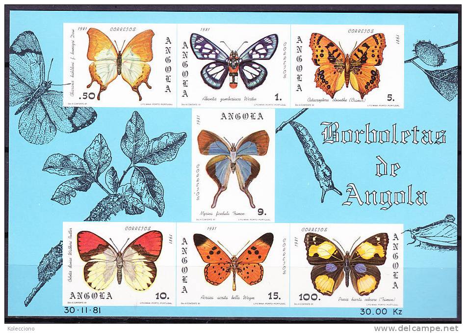 Angola 1981 Yv. BF 6 Fauna Butterflies MNH - Angola