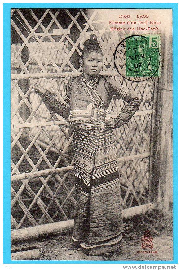 CPA: Laos - Femme D'un Chef Khas - Région Des Haos-Panh (Dieulefils N°1300) - Laos