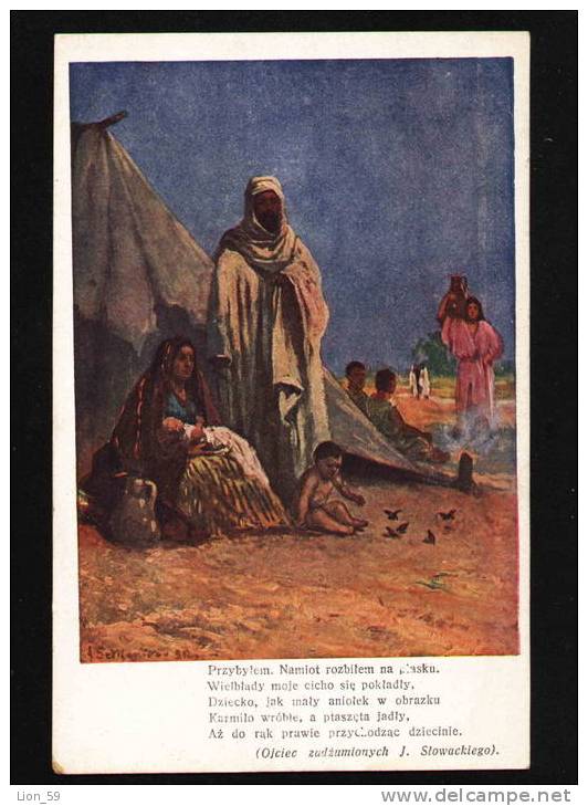 Juliusz Slowacki - Poland POEM ,Father Of The Plague-Stricken , ARAB FAMILY Series - #  321 POCZTOWKI Pc 20381 - Non Classés