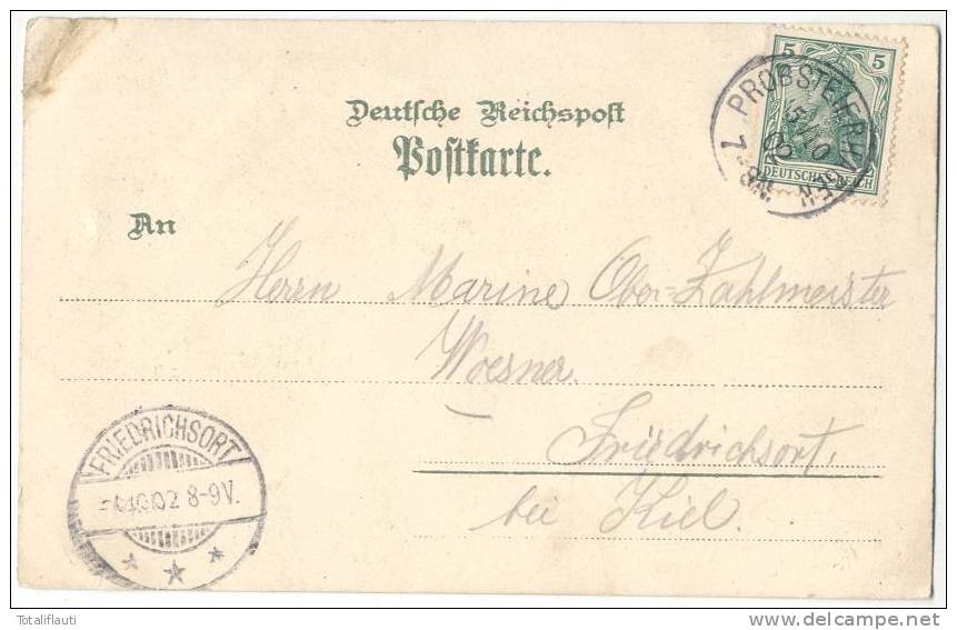 Probsteierhagen Plagmanns Gasthof Plön Color Litho 1902 - Ploen